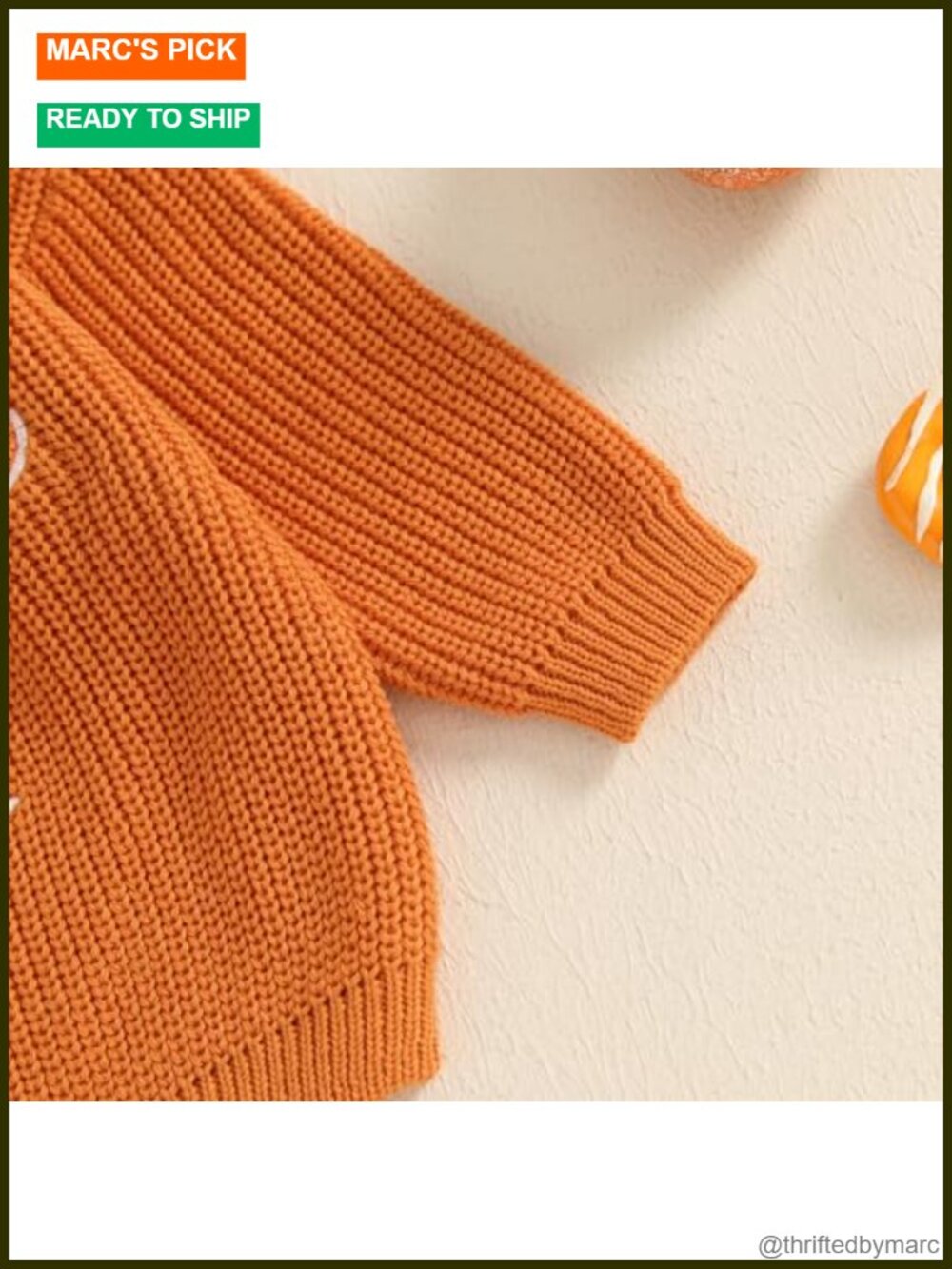 Baby Girl Boy Thanksgiving Sweater Long Sleeve Knit Cotton Blend Fall Winter - Picture 6 of 6